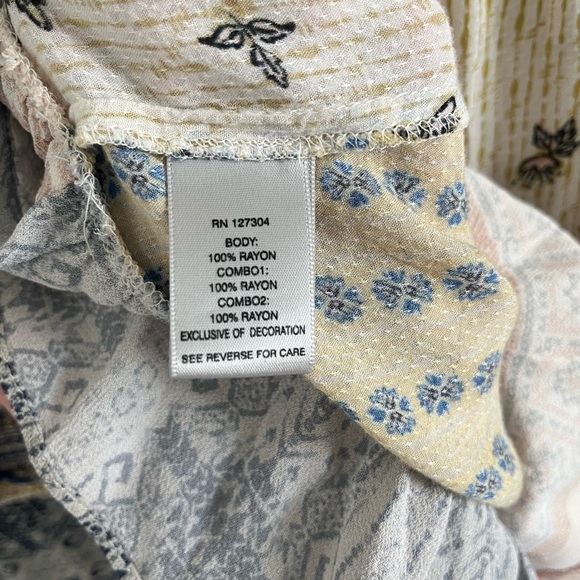 John Mark | Yellow & Blue Patterned 3/4 Length Sleeve Shirt - Picture 7 of 7